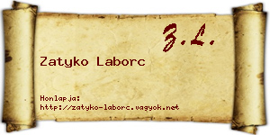 Zatyko Laborc névjegykártya